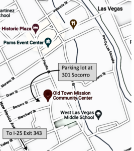 Map to OTMCC parking lot at 301 Socorro